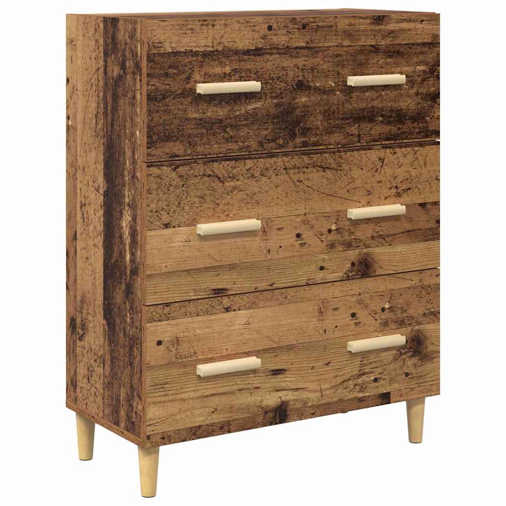 Aparador alto con cajón Madera envejecida 69,5 x 34 x 180 cm