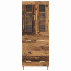 Aparador alto con cajón Madera envejecida 69,5 x 34 x 180 cm