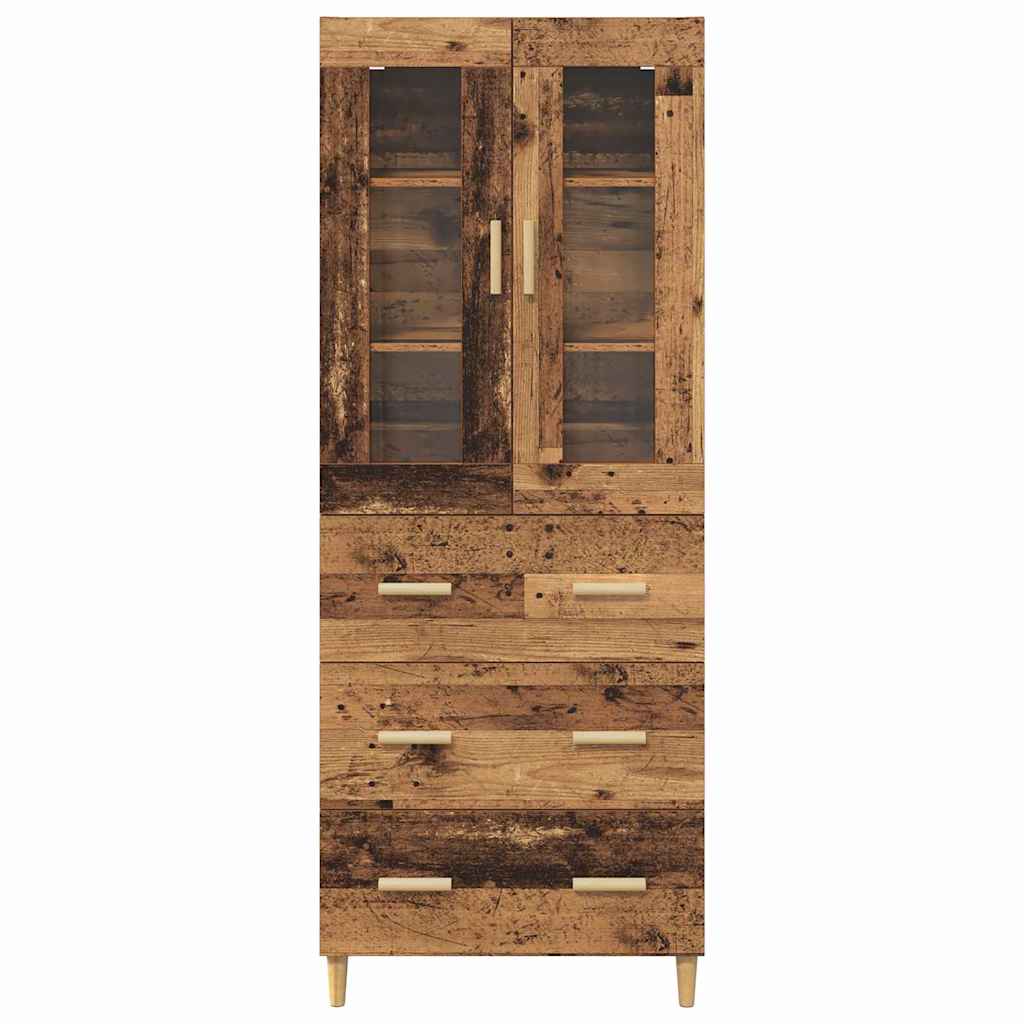 Aparador alto con cajón Madera envejecida 69,5 x 34 x 180 cm