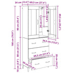Alacena Madera Vieja 69,5 x 34 x 180 cm Madera contrachapada