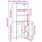 Aparador alto Madera envejecida 69,5 x 34 x 180 cm