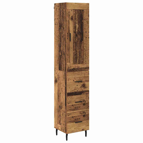 Old Wooden Cupboard 34.5 x 34 x 180 cm Plywood