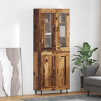 Aparador alto 2 pcs Madera envejecida