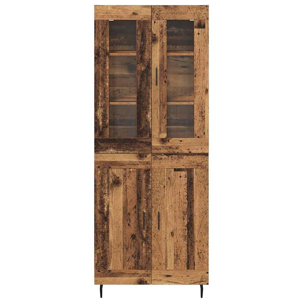 Aparador alto 2 pcs Madera envejecida
