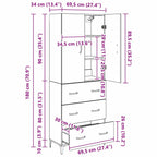 Alacena Madera Vieja 69,5 x 34 x 180 cm Madera contrachapada