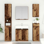 Juego de muebles de baño con cajón 4 pcs Madera vieja