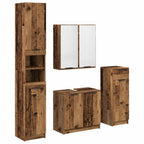 Juego de muebles de baño con cajón 4 pcs Madera vieja