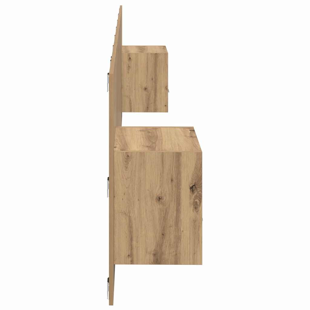 Cabecero con Mueble 3 pcs Roble artesanal Madera de ingeniería