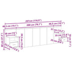 Cabecero con Mueble 3 pcs Roble artesanal Madera de ingeniería