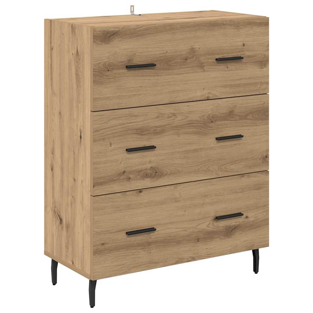 Aparador alto con cajón Roble artesanal 69,5 x 34 x 180 cm