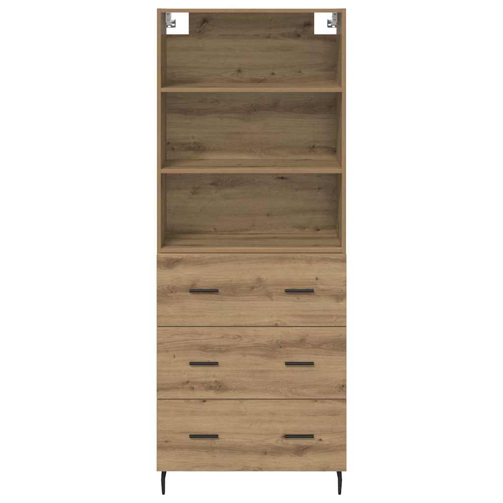 Aparador alto con cajón Roble artesanal 69,5 x 34 x 180 cm