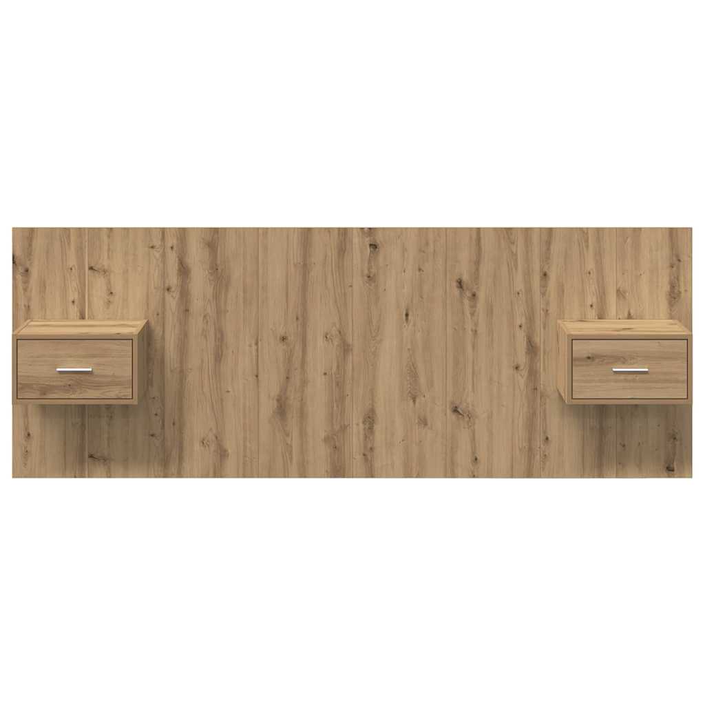 Cabecero con Mueble 3 pcs Roble artesanal Madera de ingeniería