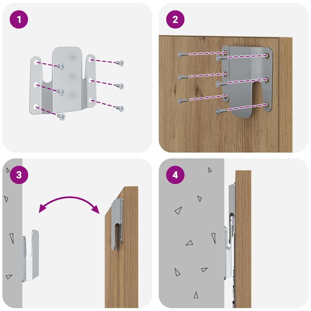 Cabecero con Mueble 3 pcs Roble artesanal Madera de ingeniería