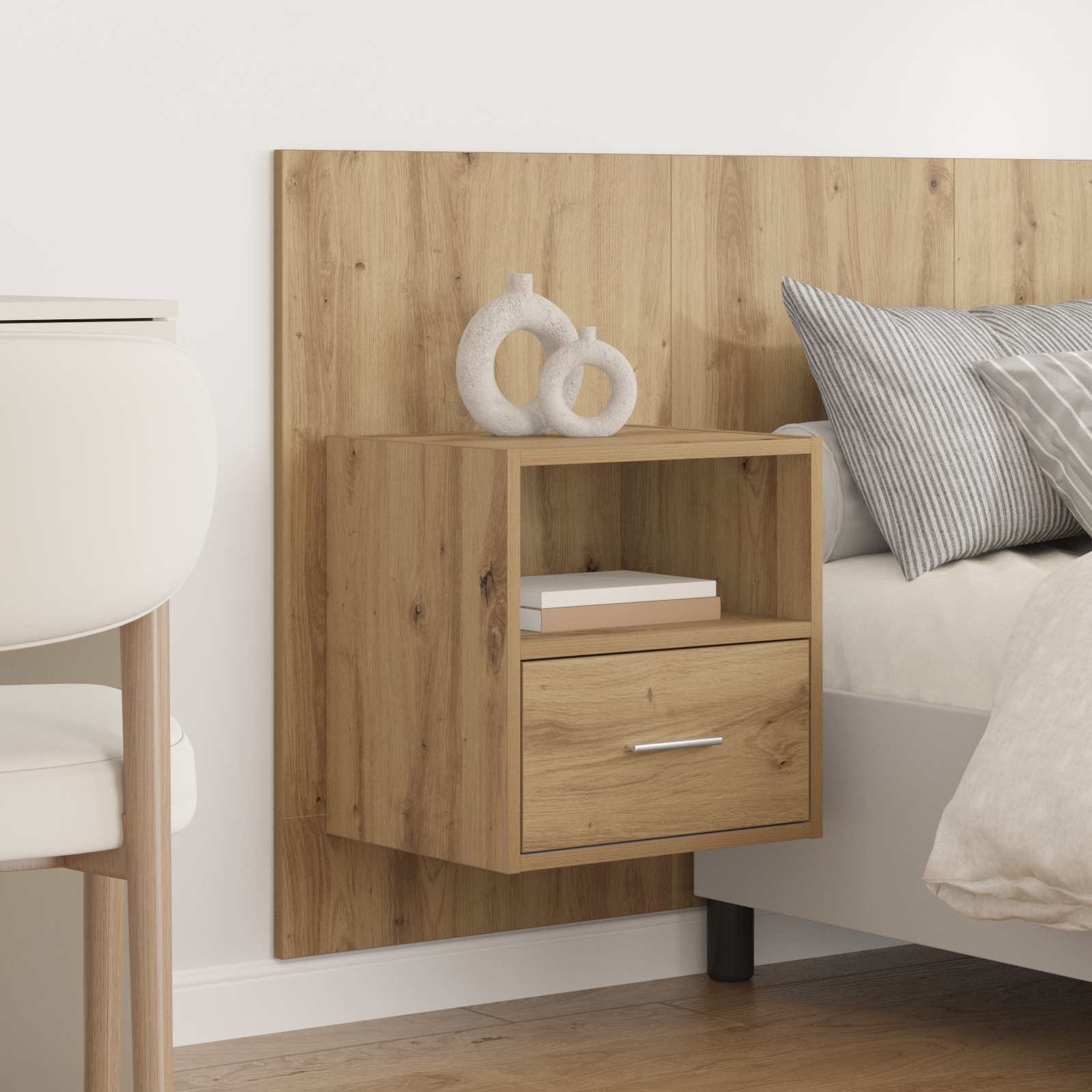 Cabecero con Mueble 3 pcs Roble artesanal Madera de ingeniería