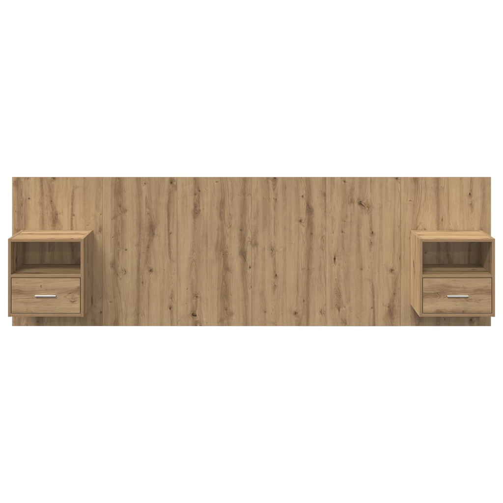 Cabecero con Mueble 3 pcs Roble artesanal Madera de ingeniería