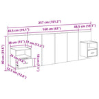 Cabecero con Mueble 3 pcs Roble artesanal Madera de ingeniería