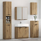 Juego de Muebles de Baño Roble artesanal Madera de ingeniería