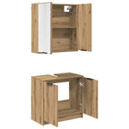 Juego de Muebles de Baño Roble artesanal Madera de ingeniería