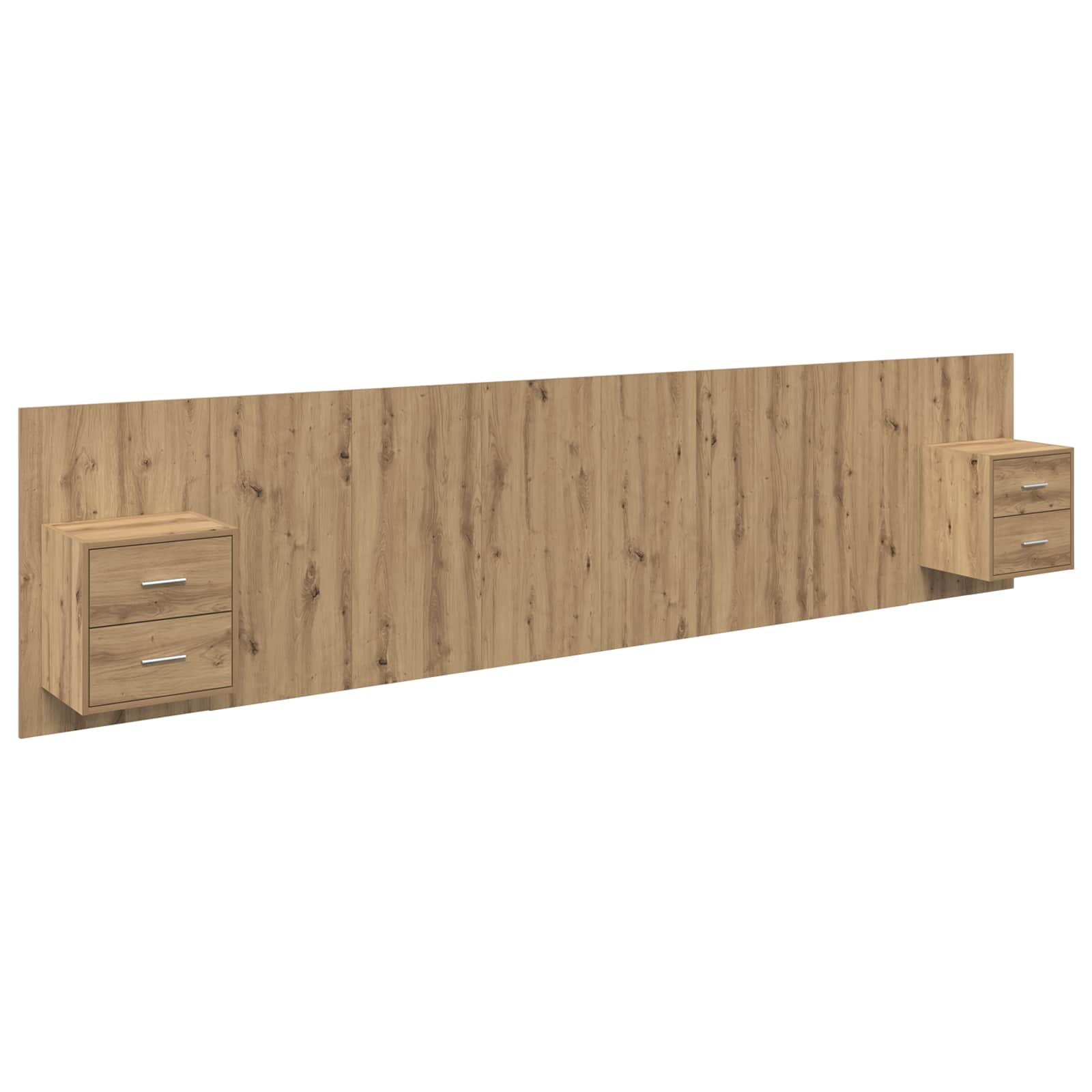 Cabecero con Mueble 3 pcs Roble artesanal Madera de ingeniería