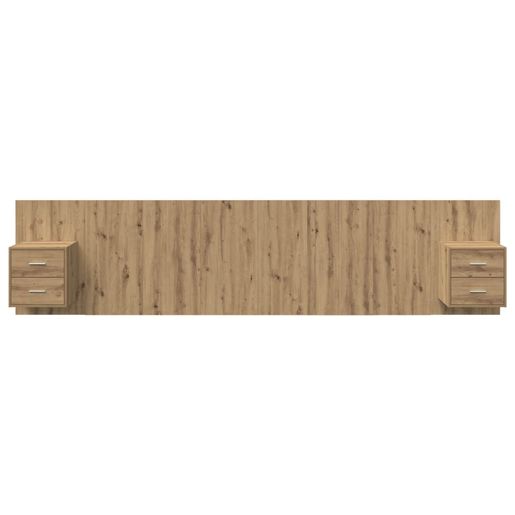 Cabecero con Mueble 3 pcs Roble artesanal Madera de ingeniería