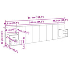 Cabecero con Mueble 3 pcs Roble artesanal Madera de ingeniería