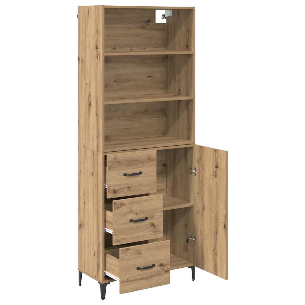 Aparador alto con cajón Roble artesanal 69,5 x 34 x 180 cm