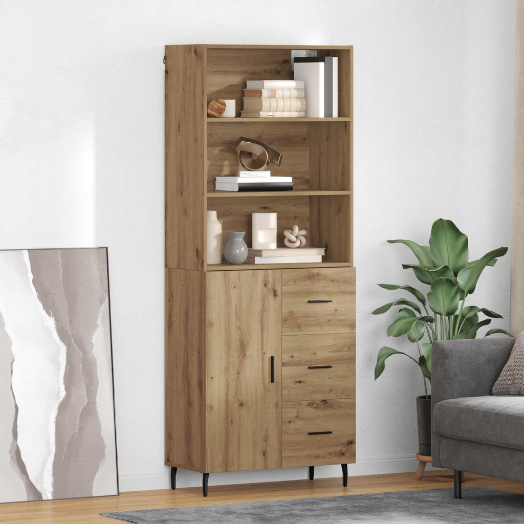 Aparador alto con cajón Roble artesanal 69,5 x 34 x 180 cm
