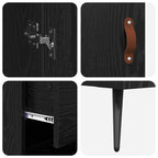 Armario alto con estante 2 pcs Roble Negro Madera de ingeniería