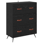 Armario alto con estante 2 pcs Roble Negro Madera de ingeniería