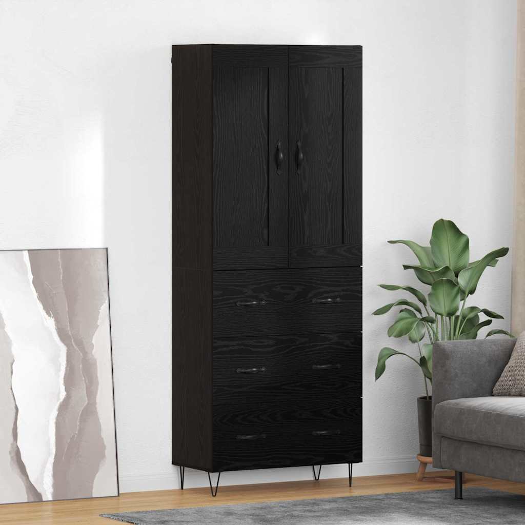 Aparador alto con cajón Madera envejecida 69,5 x 34 x 180 cm