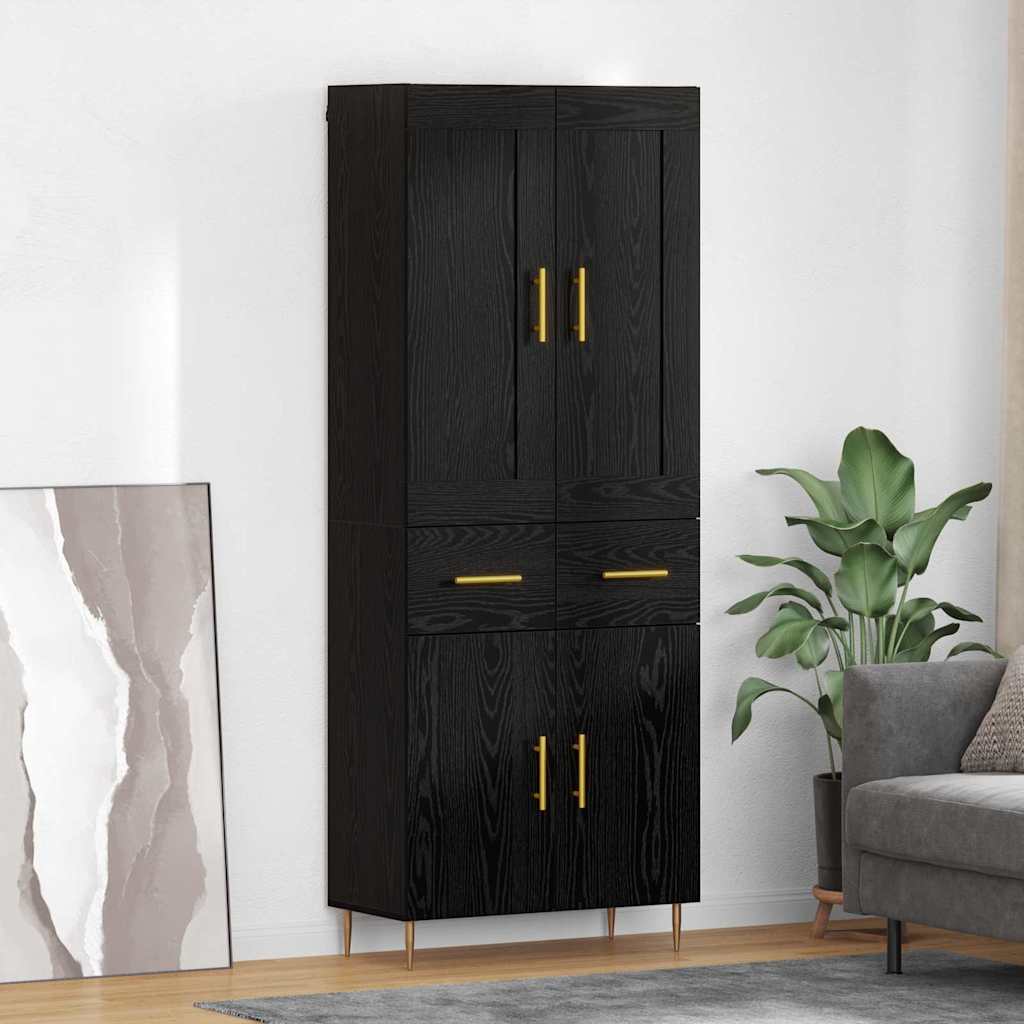 Aparador alto con cajón Madera envejecida 69,5 x 34 x 180 cm