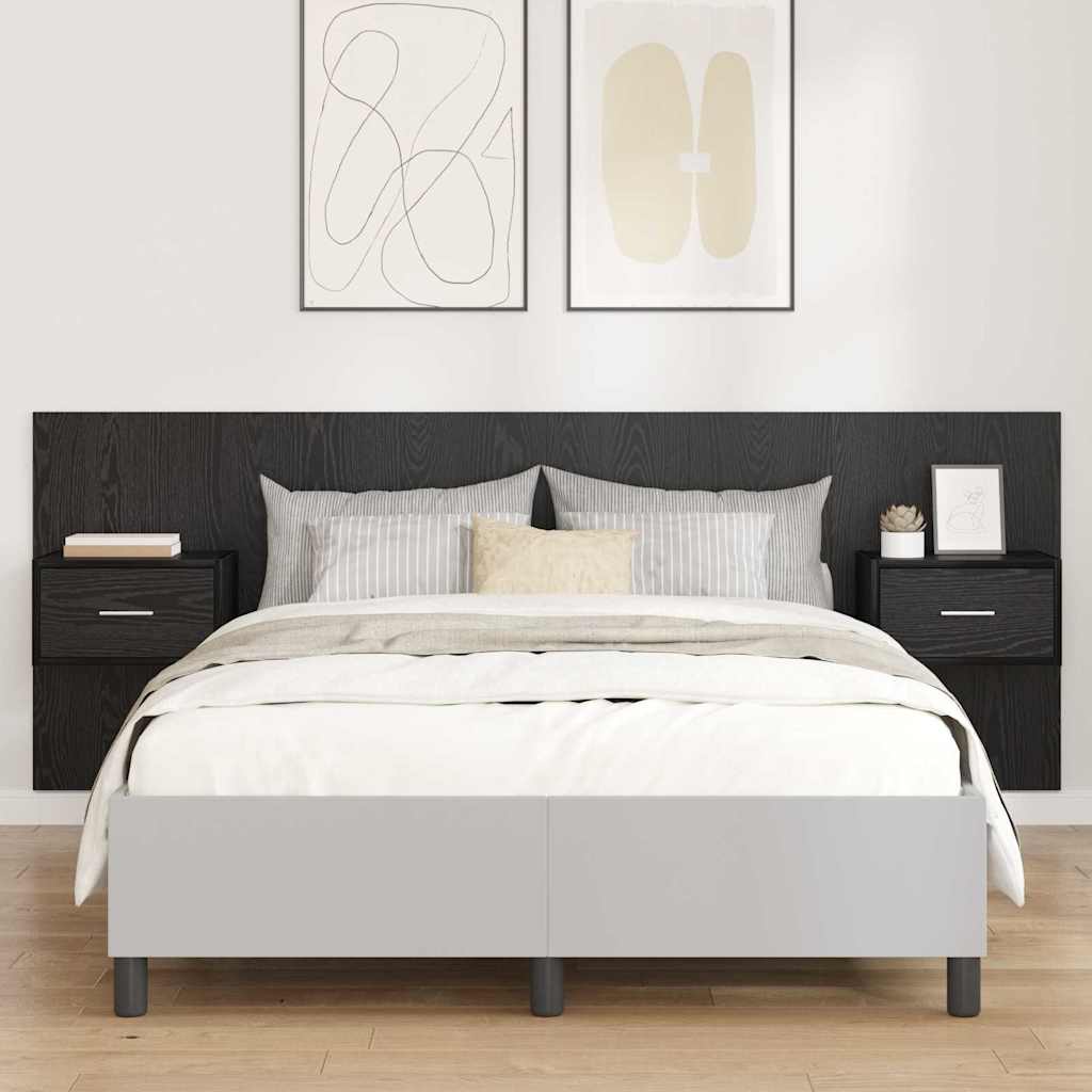 Cabecero con Mueble 3 pcs Roble artesanal Madera de ingeniería