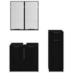 Juego de muebles de baño 3 pcs Roble Negro Madera de ingeniería