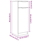 Juego de muebles de baño 3 pcs Roble Negro Madera de ingeniería