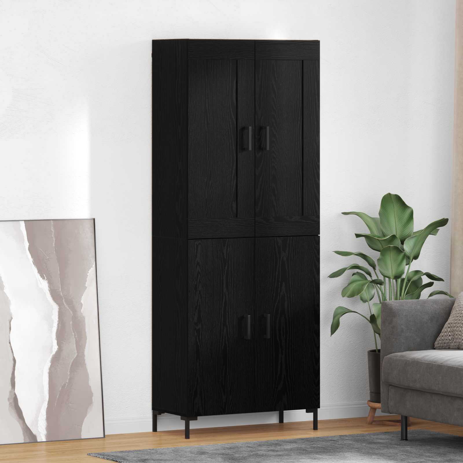 Aparador alto 2 pcs Madera envejecida Madera de ingeniería