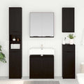 Juego de Muebles de Baño 3 pcs Roble Negro Madera de ingeniería