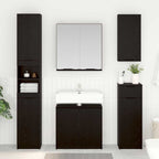 Juego de Muebles de Baño 3 pcs Roble Negro Madera de ingeniería