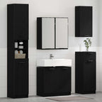 Juego de Muebles de Baño 3 pcs Roble Negro Madera de ingeniería