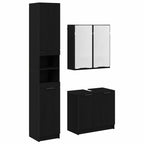 Juego de Muebles de Baño 3 pcs Roble Negro Madera de ingeniería