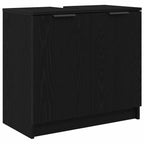 Juego de Muebles de Baño 3 pcs Roble Negro Madera de ingeniería
