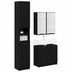 Juego de Muebles de Baño 3 pcs Roble Negro Madera de ingeniería
