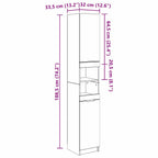 Juego de Muebles de Baño 3 pcs Roble Negro Madera de ingeniería