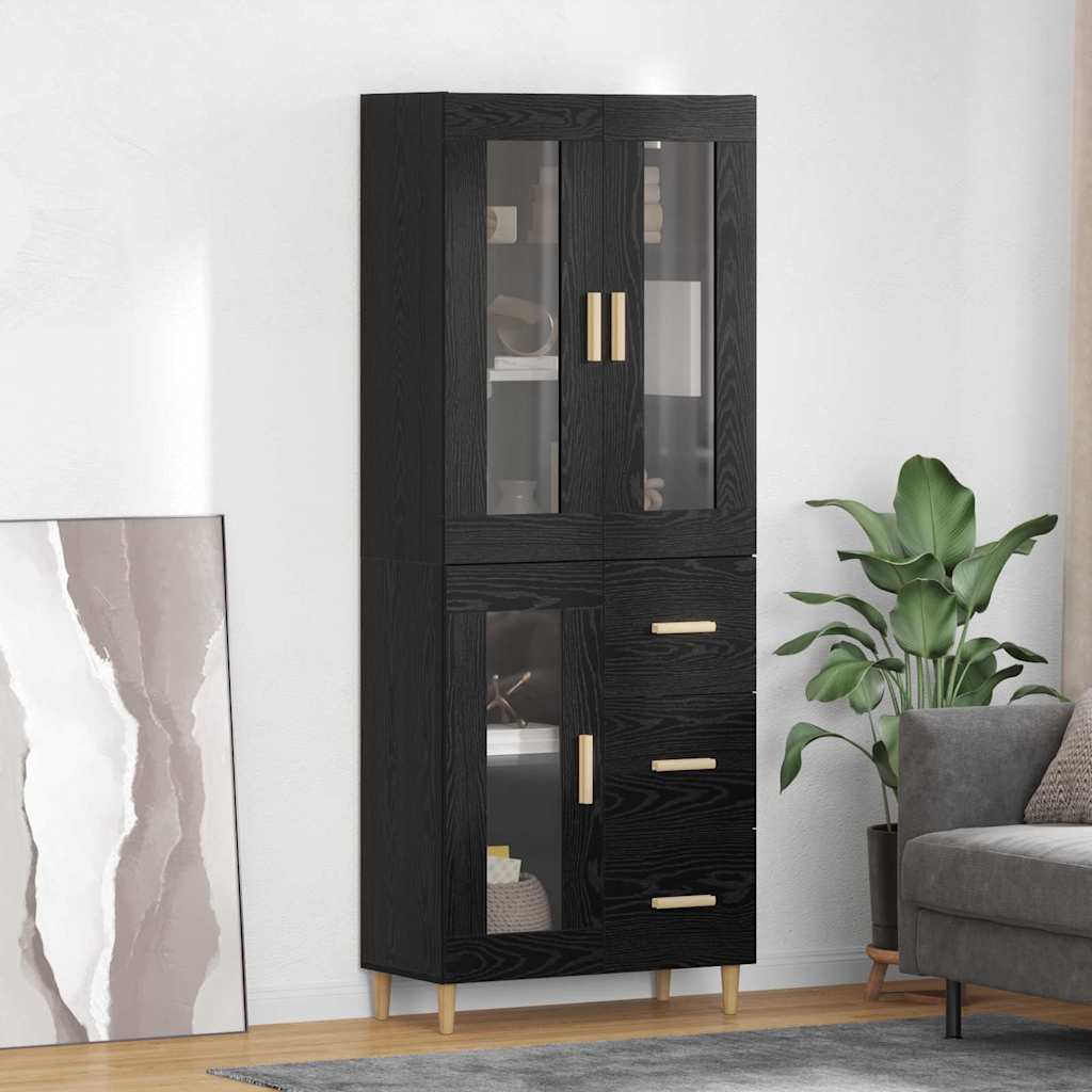 Aparador alto con cajón Madera envejecida 69,5 x 34 x 180 cm