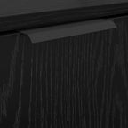 Juego de muebles de baño 5 pcs Roble Negro Madera de ingeniería