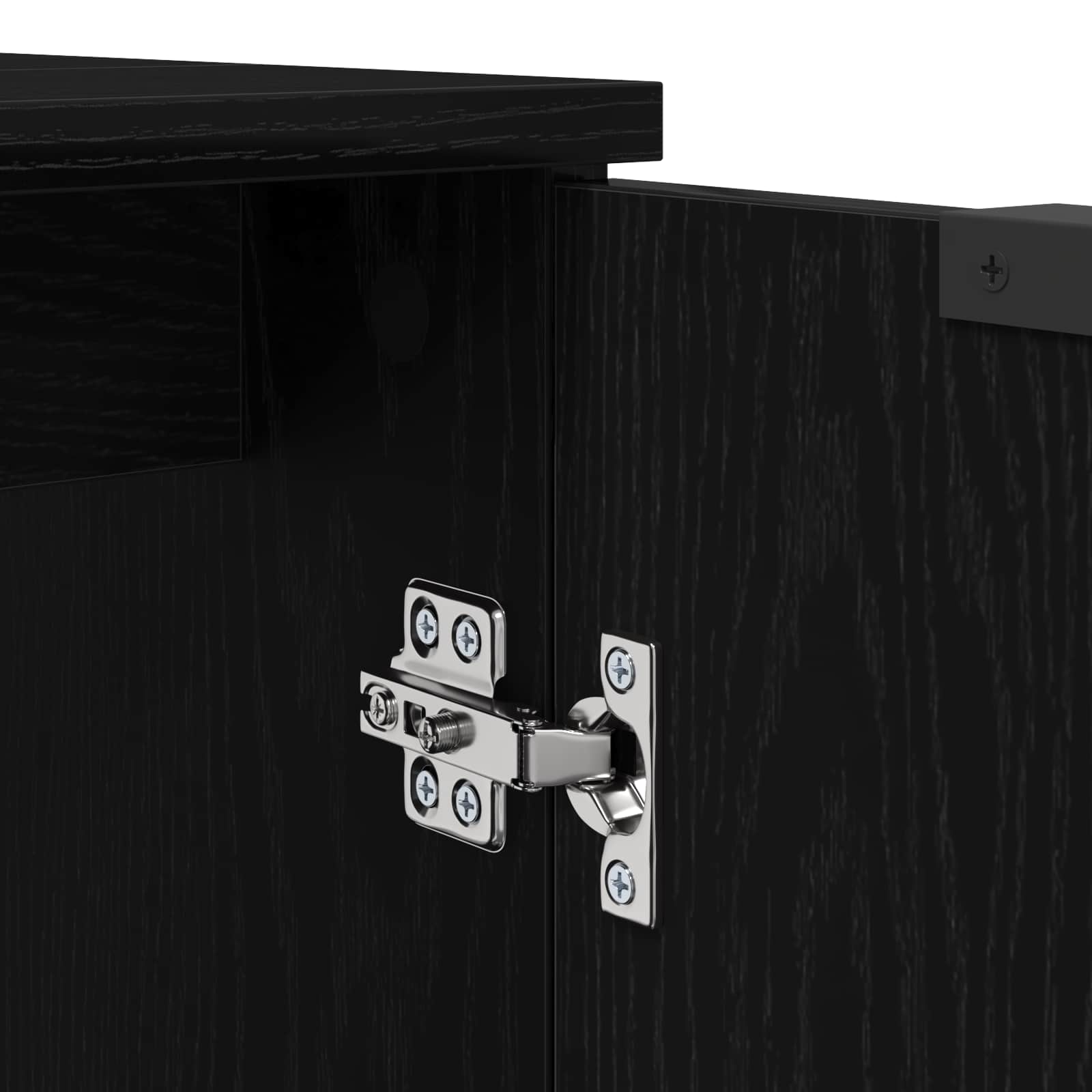Juego de muebles de baño 5 pcs Roble Negro Madera de ingeniería