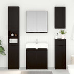 Juego de muebles de baño 5 pcs Roble Negro Madera de ingeniería