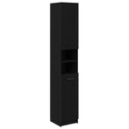 Juego de muebles de baño 5 pcs Roble Negro Madera de ingeniería