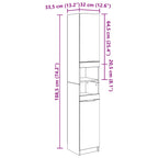 Juego de muebles de baño 5 pcs Roble Negro Madera de ingeniería