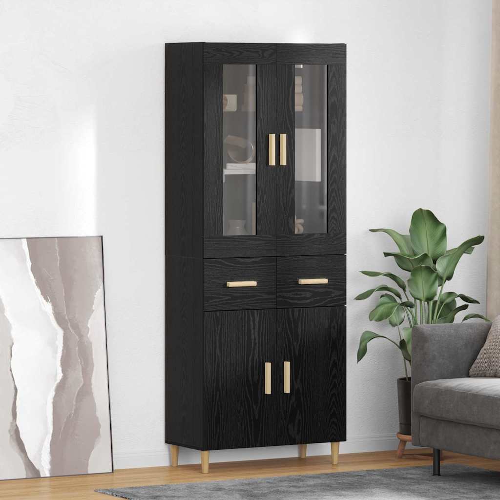 Aparador alto con cajón Madera envejecida 69,5 x 34 x 180 cm