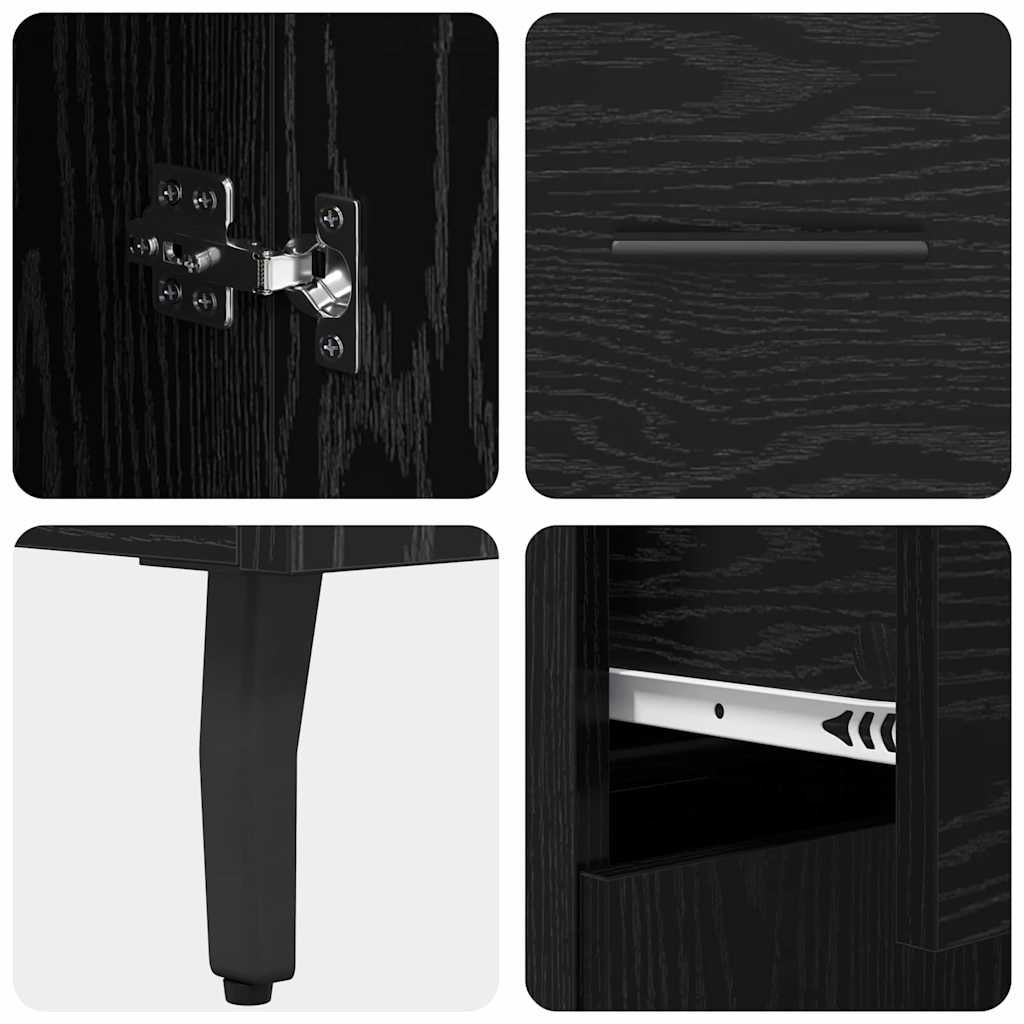 Aparador alto con cajón Roble Negro 69,5 x 34 x 180 cm